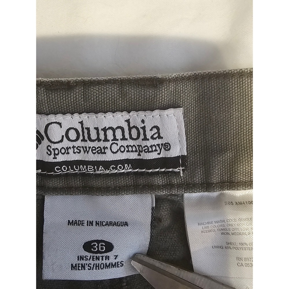 Columbia Mens Gray Green Cargo Hiking Shorts Size 36 Elastic Waist D-Ring XM4100 - Picture 5 of 7